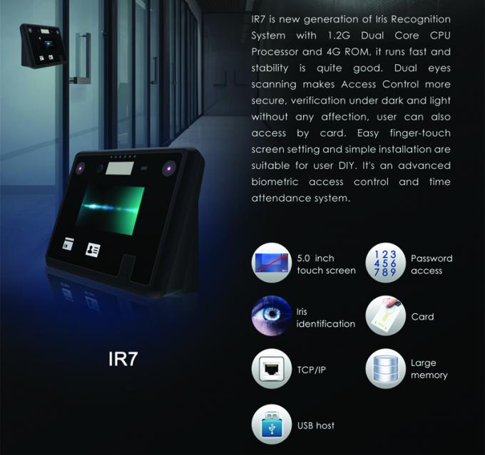 Eye Scanning Biometric Time Attendance System With 1.2G Dual Core CPU