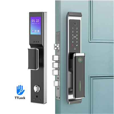 Tuya & TT Lock Smart Digital Door Lock with Camera APP/Fingerprint/Card/ Password/Mechanical Key Verification