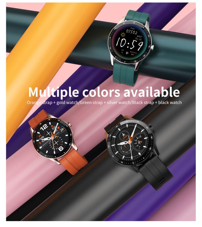 Sports IP67 Heart Rate Smart Watch Dual Time Zone Display Waterproof