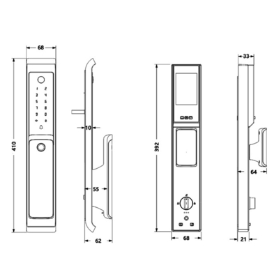 Tuya & TT Lock Smart Digital Door Lock with Camera APP/Fingerprint/Card/ Password/Mechanical Key Verification