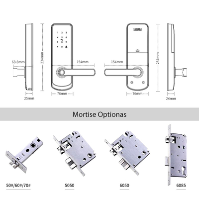 Tuya and TT LOCK APP Aluminum Alloy Wireless Smart Door Lock Suitable for Wooden and metal Door