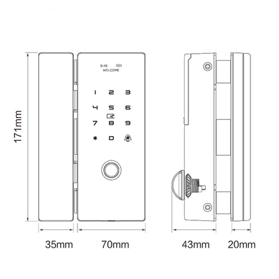 Tuya APP/Fingerprint/IC Card/Wireless Door Lock with Doorbell with Keys Security