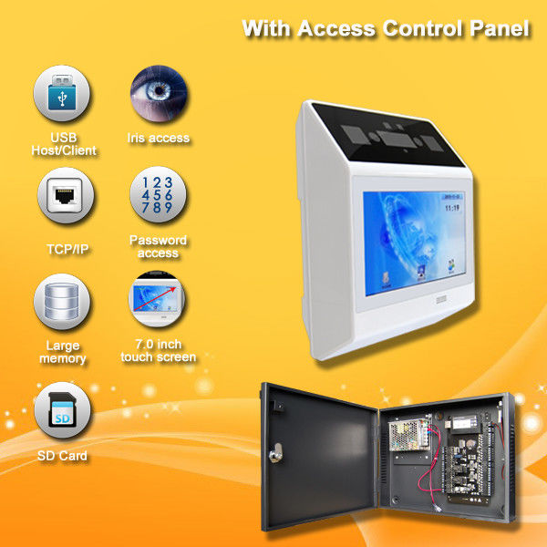 Dual Eyes Scanning Iris Access Control System TFT Touch Screen With Large Memory