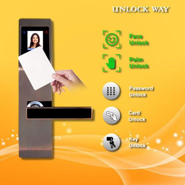 Safety Finger Touch Keypad RFID Card Door With Palm And Face Recognition