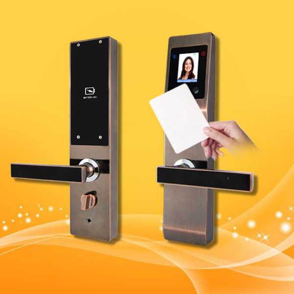 Zinc Alloy Hotel Swipe Card Door Locks , Electronic Card Door Lock System