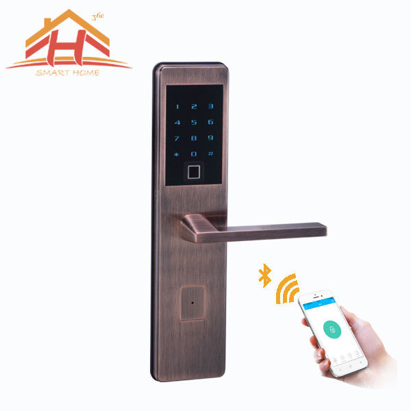 Intelligent Bluetooth Smart Door Lock Tempered Glass Touch Screen With Hidden Keyhole