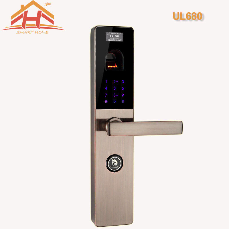UL -680 Zinc Alloy Material Fingerprint Door Lock For Home With Finger Touch Keypad