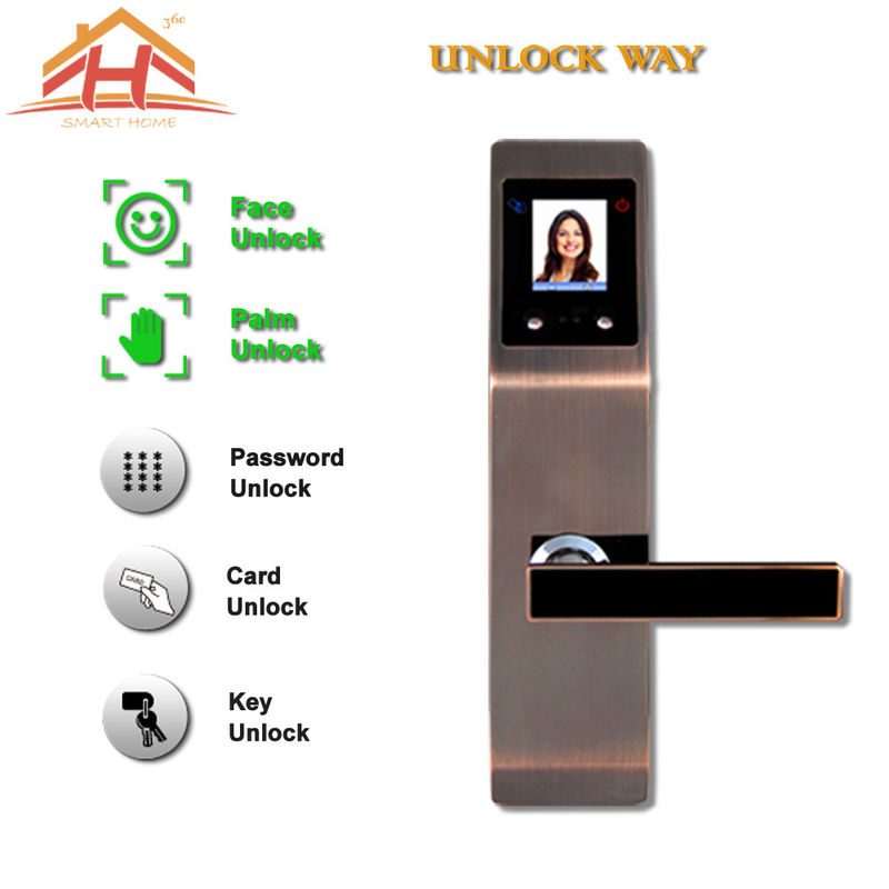 Zinc Alloy Interior Face And Biometric Fingerprint Door Lock 8-12 Months Life