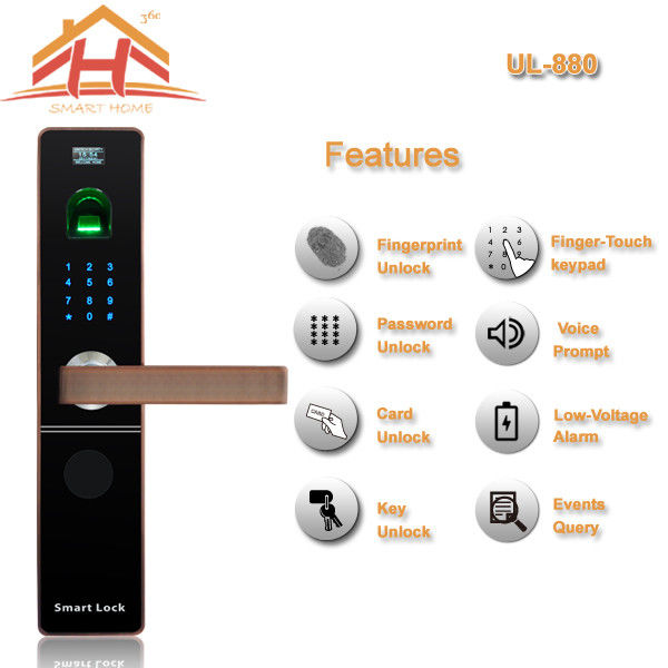 Zinc Alloy Material IC Card Entry Door Lock with Password function