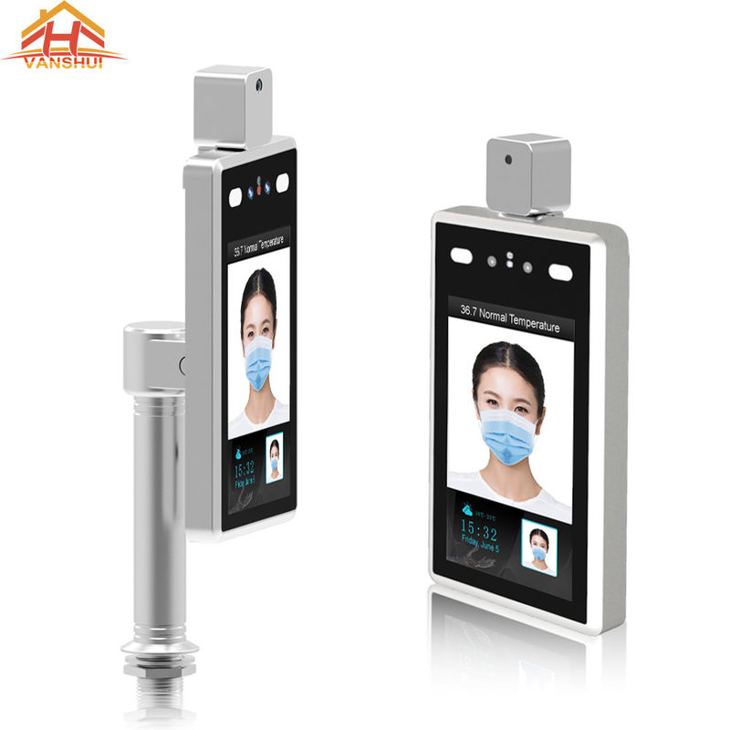 7 inch Color Screen Face Recognition Time Attendance and Facial Access Control System with Temp Sensor
