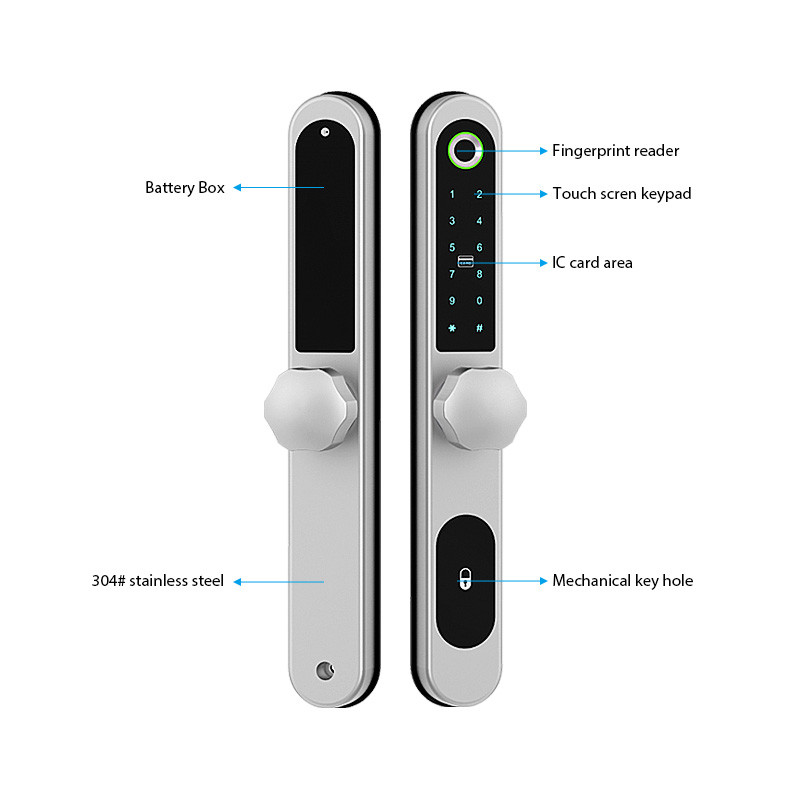 Smart Lock For Sliding Door Sliding Digital Smart Door Lock with TT lock and Slim Waterproof ...
