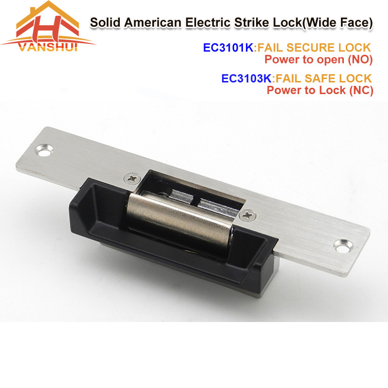 Secure Function Lock Wide Face Door Electric Strike Lock Access Control With Fail Secure Or ...