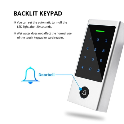Wifi Tuya IP66 Waterproof Access Control System Touch Keypad RFID Card Reader Standalone Access Control with TTLock Door