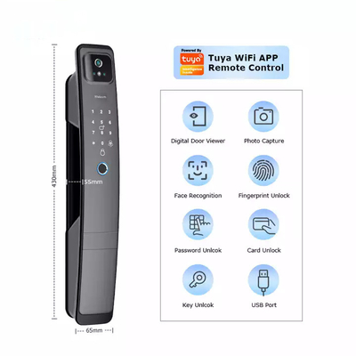 3.5-inch Large Screen inside Peephole Smart Door Lock with Tuya APP and Wide-angle camera