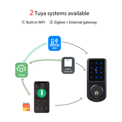 Deadbolt APP Remote Control RFID Card Digits fingerprint Wireless Smart Door Lock