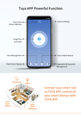 Slim Waterproof lock and Fingerprint Smart Wireless Door Lock with Adjustable Directions Handle Tuya WIFI or TTLock App