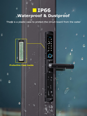 IP66 Waterproof Lock and Fingerprint Smart Wireless Door Lock with Adjustable Directions Handle Tuya WIFI or TTLock App